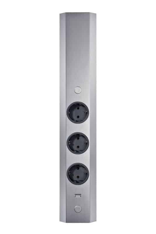 Mira hoek small USB A, roestvrij staal stopcontact