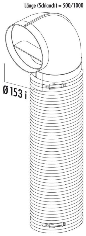Compair Flow R-URX 150 mm omkeerstuk 90° – flexibele luchtkanaalbocht voor ventilatie - Afbeelding 2