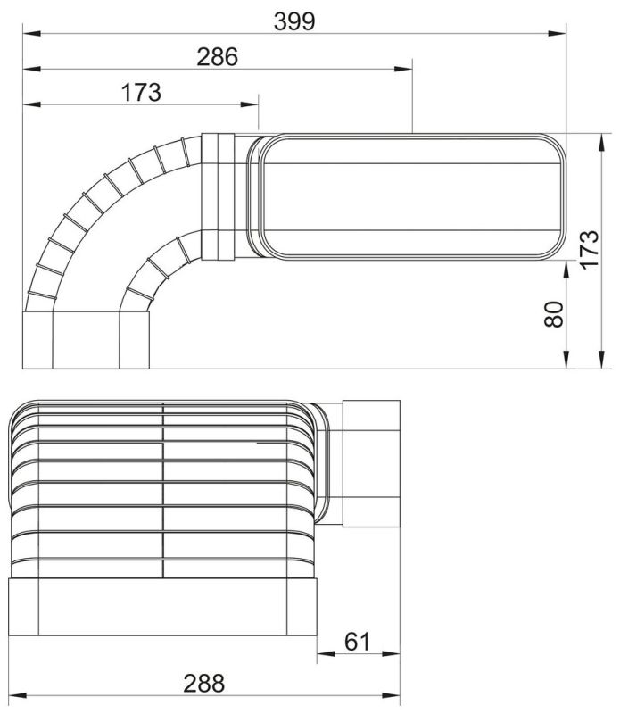 Compair Flow 150 Buizenset - Complete luchtafvoer voor kookplaatafzuiging - Afbeelding 2
