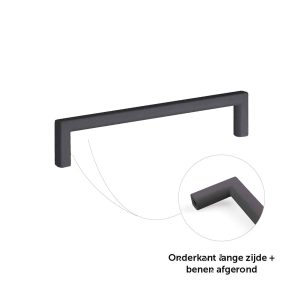 Projectgreep – Zwart/Wit – Ronde Afwerking – Boormaten 128, 160, 192, 320 mm