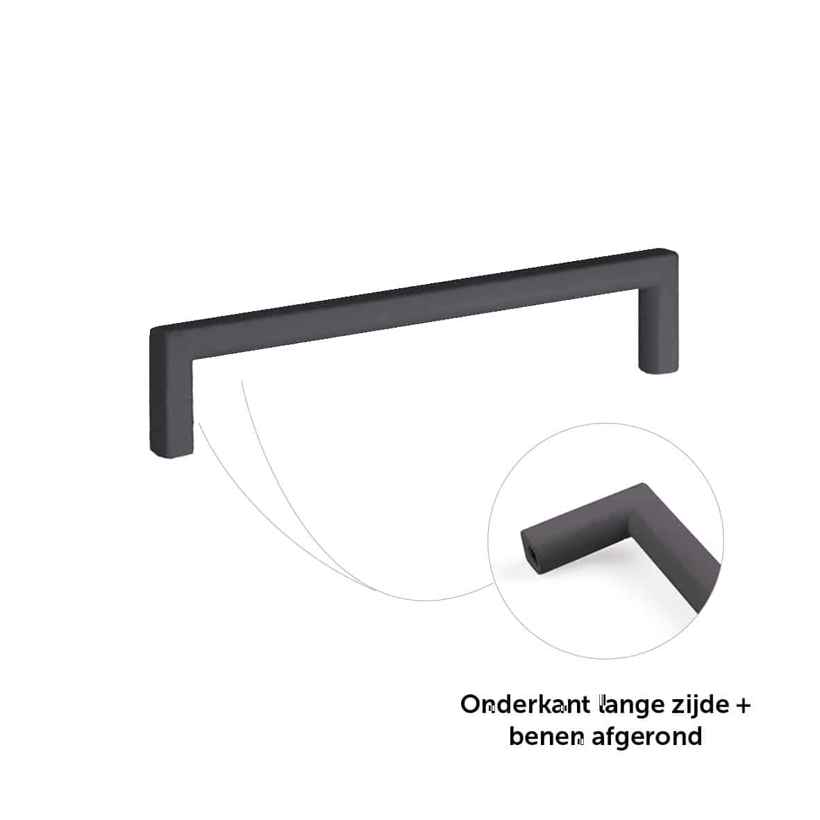 Projectgreep – Zwart/Wit – Ronde Afwerking – Boormaten 128, 160, 192, 320 mm